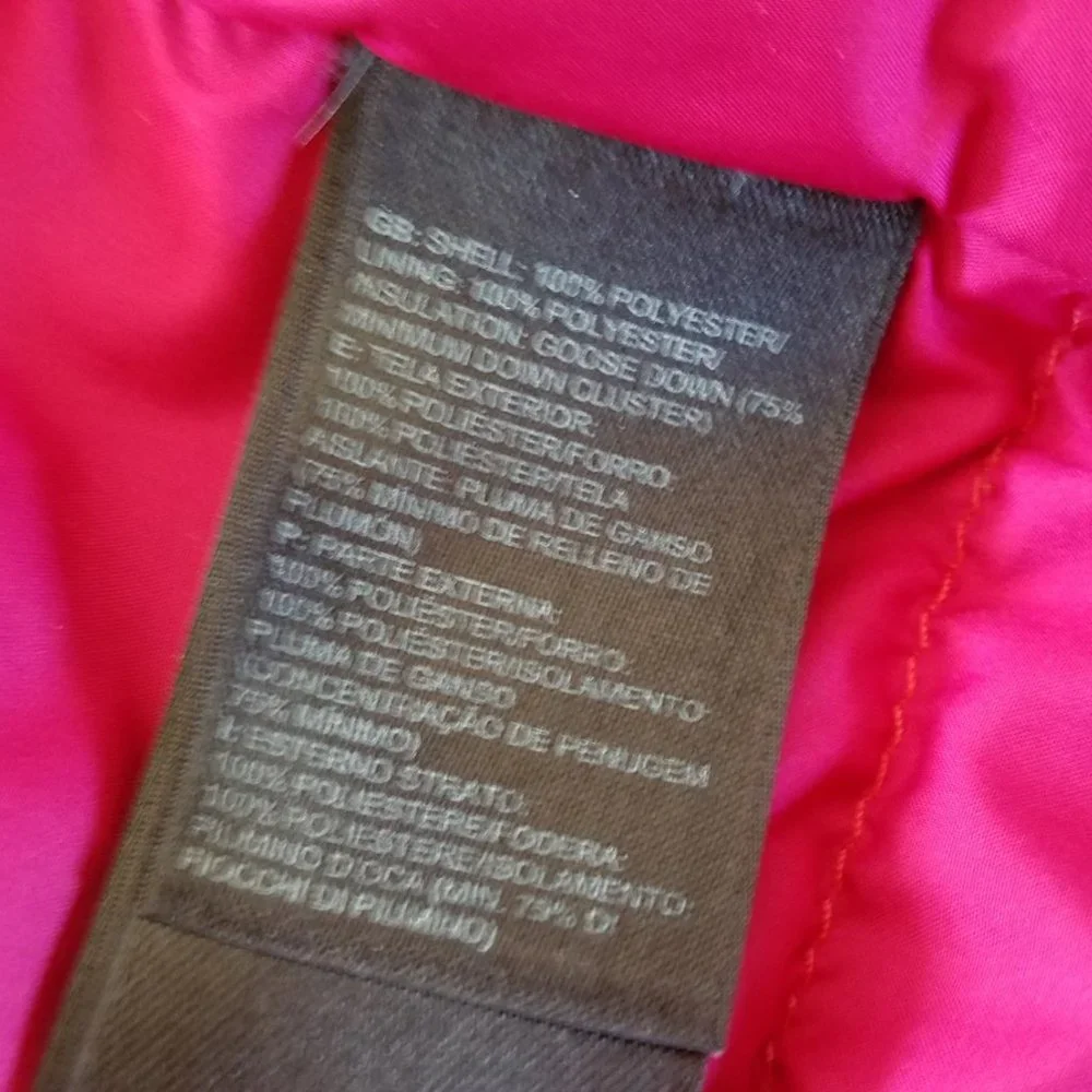 North Face Womens Small Red 700 Goose Down Nuptse Puffer Jacket Winter Ski Coat - Picture 5 of 10